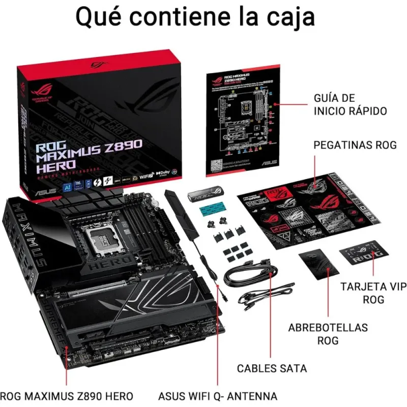 ASUS ROG Maximus Z890 Hero Placa Base ATX LGA1851 DDR5 PCIe 5.0 6x M.2 WiFi 7 Negro