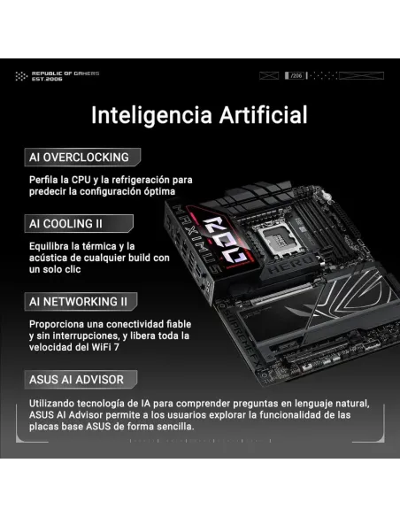 ASUS ROG Maximus Z890 Hero Placa Base ATX LGA1851 DDR5 PCIe 5.0 6x M.2 WiFi 7 Negro