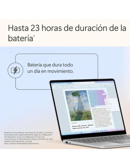 Microsoft Surface Laptop Copilot+ PC 13'' Snapdragon X Plus 16GB/512GB SSD Táctil Platino