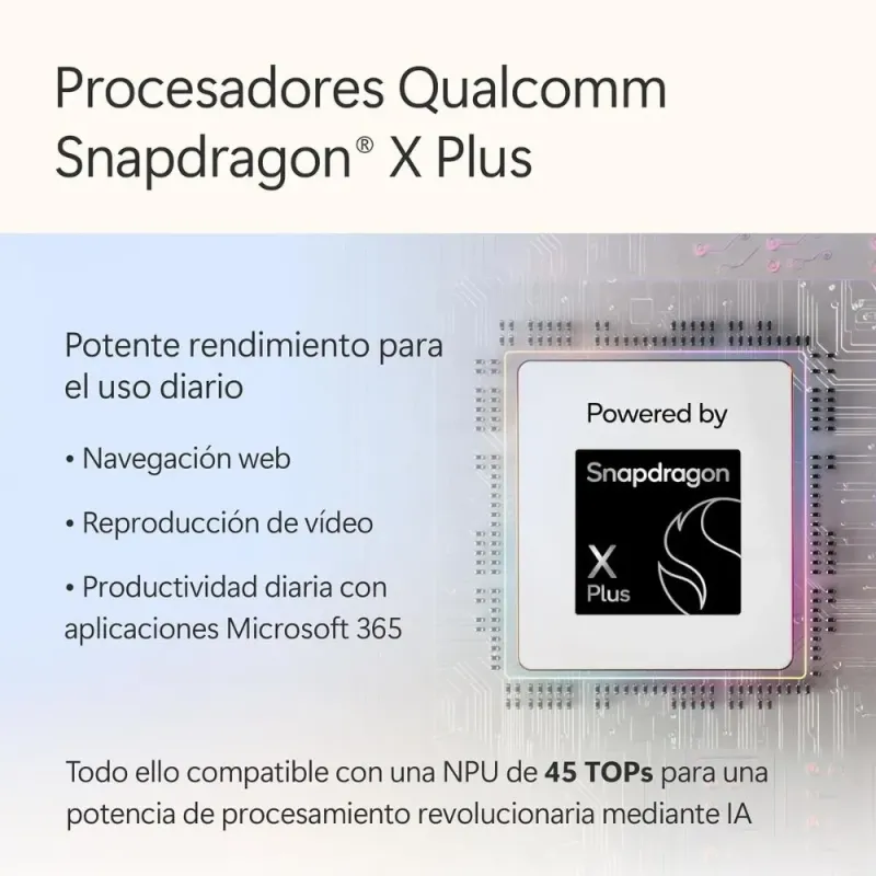 Microsoft Surface Laptop Copilot+ PC 13'' Snapdragon X Plus 16GB/512GB SSD Táctil Platino