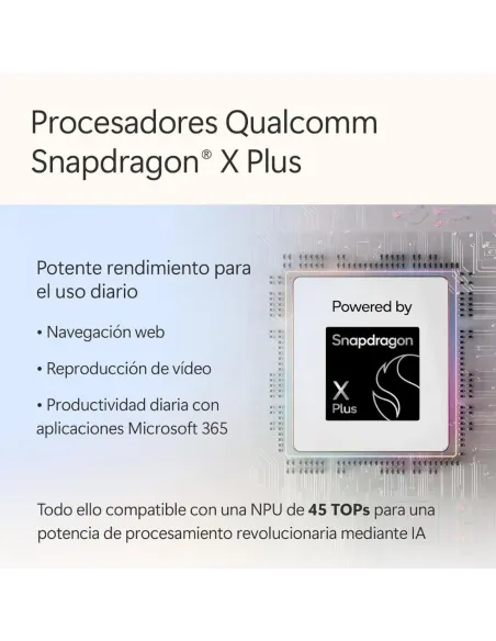 Microsoft Surface Laptop Copilot+ PC 13'' Snapdragon X Plus 16GB/512GB SSD Táctil Platino