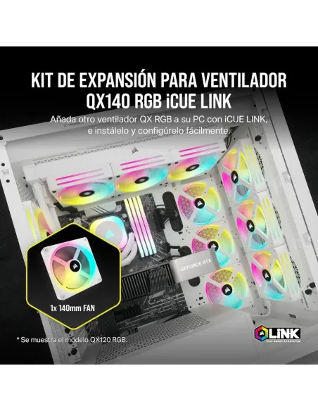 Corsair iCUE Link QX140 RGB RGB de Cúpula Magnética de 140mm Ventiladorcon 26