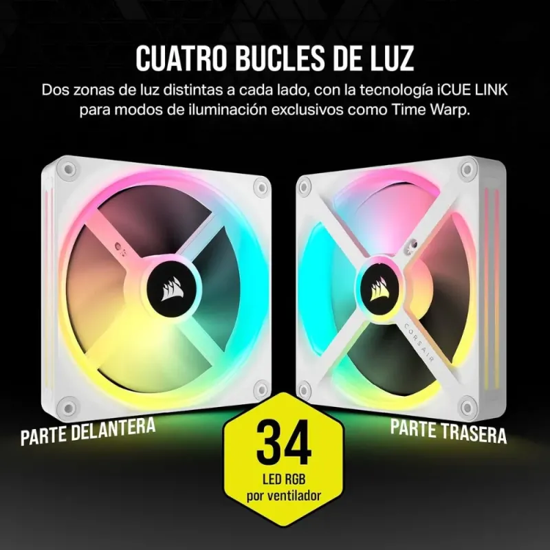 Corsair iCUE Link QX140 RGB RGB de Cúpula Magnética de 140mm Ventiladorcon 26