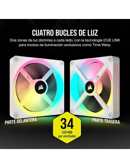 Corsair iCUE Link QX140 RGB RGB de Cúpula Magnética de 140mm Ventiladorcon 26