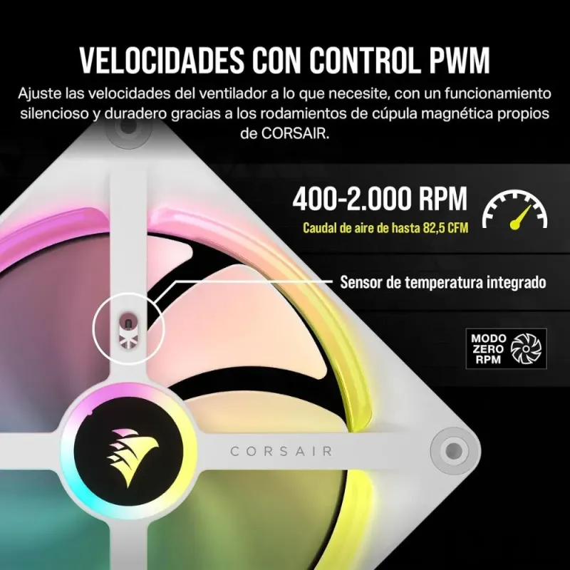 Corsair iCUE Link QX140 RGB RGB de Cúpula Magnética de 140mm Ventiladorcon 26