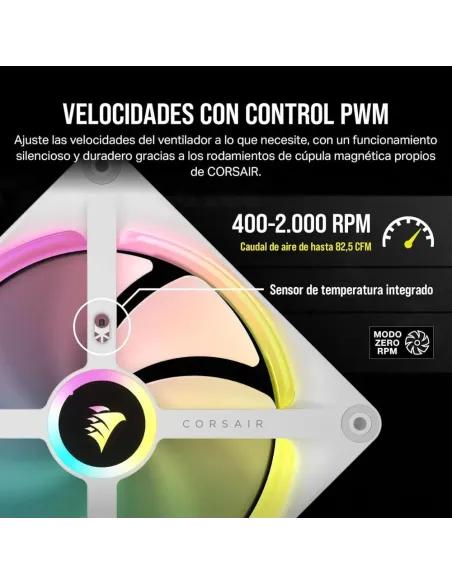 Corsair iCUE Link QX140 RGB RGB de Cúpula Magnética de 140mm Ventiladorcon 26