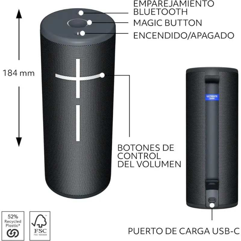 Ultimate Ears Boom 4, Altavoz Bluetooth portátil