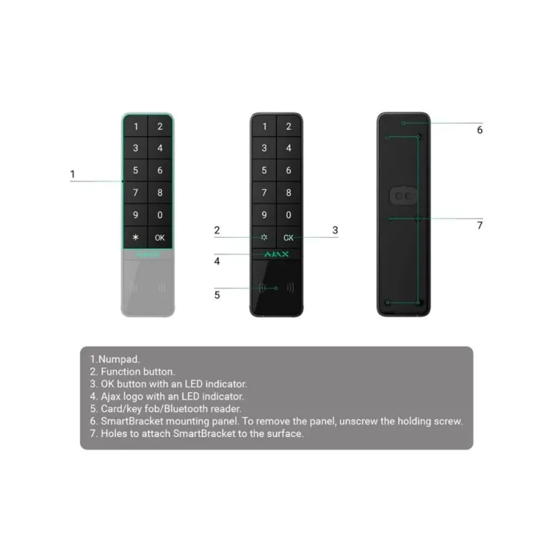 Ajax Keypad outdoor negro