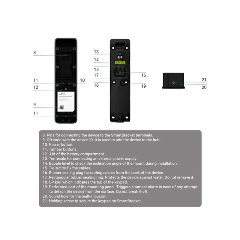 Ajax Keypad outdoor negro