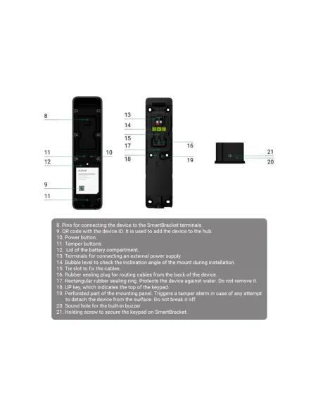 Ajax Keypad outdoor negro
