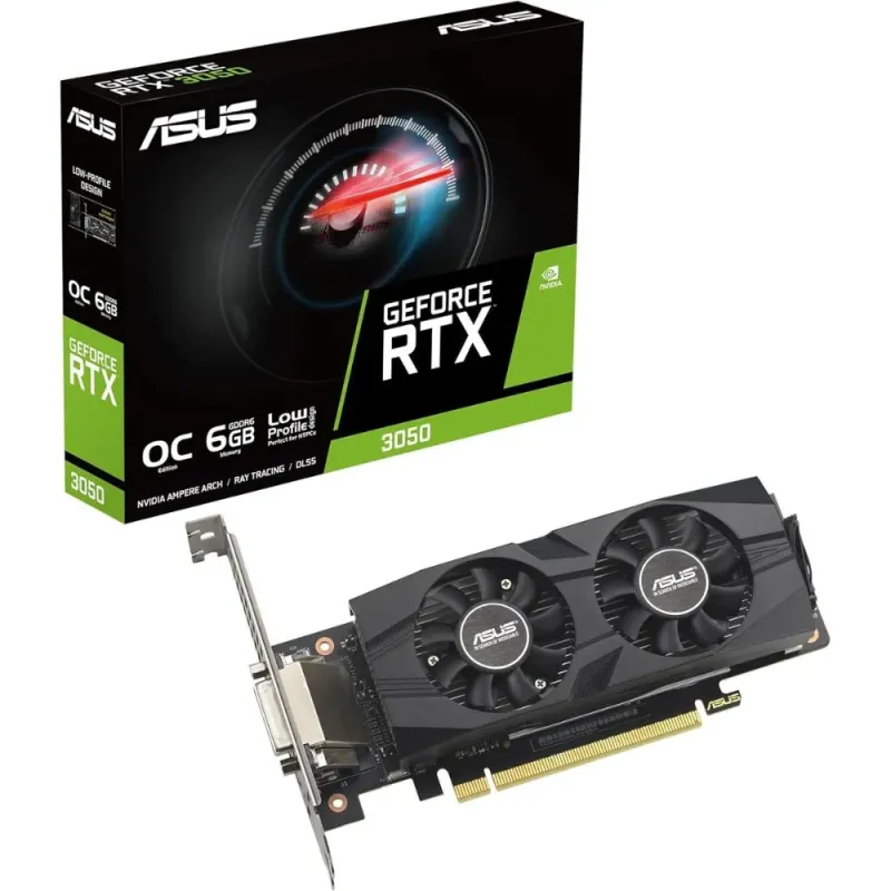 RTX 3050 6GB Bajo Perfil OC - Gaming Compacto | Asus