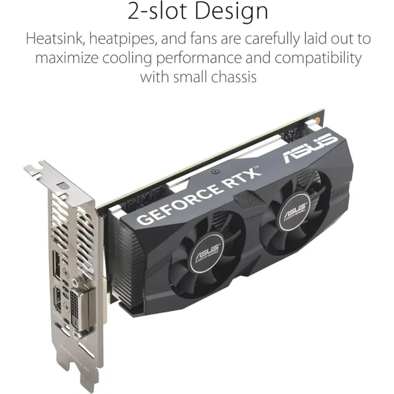 RTX 3050 6GB Bajo Perfil OC - Gaming Compacto | Asus