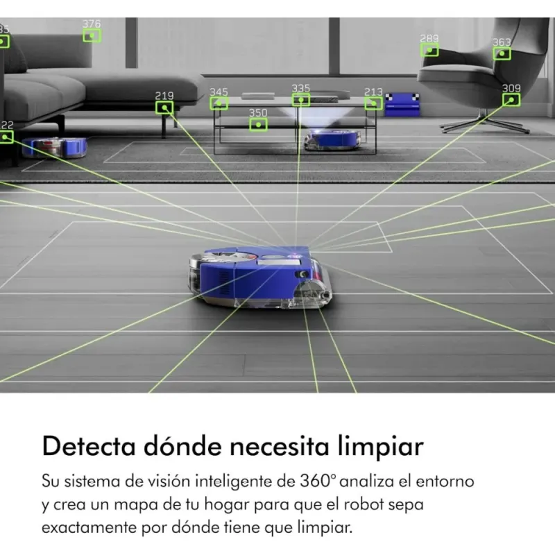 Dyson 360 Vis Nav Robot: Potencia 375W, Visión 360°, Succión 6x Superi