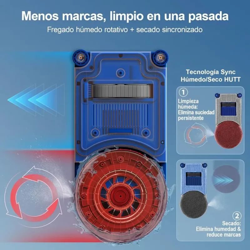 Hutt 10 Robot limpiacristales híbrido 6500 Pa | Limpieza sin marcas