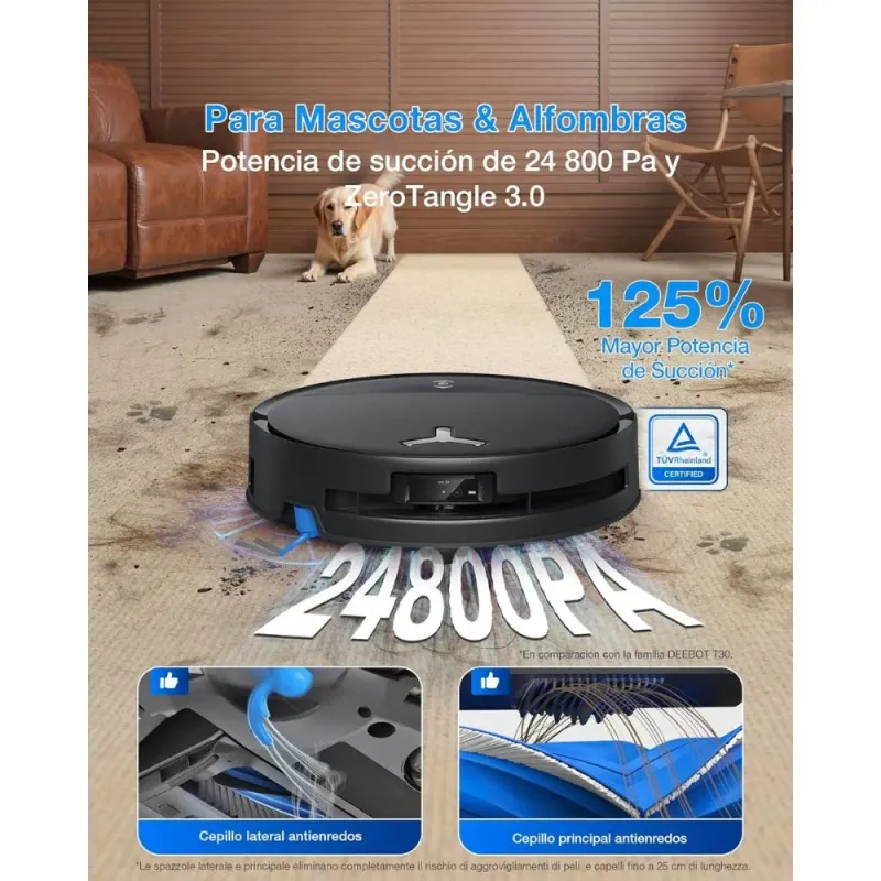 ECOVACS DEEBOT T80S: Robot Aspirador 24800Pa y Fregador