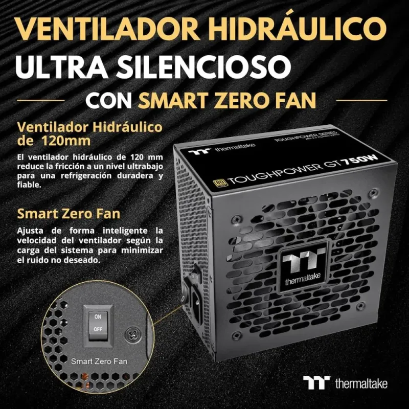 Thermaltake Toughpower GT 750W Fuente Alimentación Modular ATX 3.1 PCIe 5.1 80+ Gold Negro