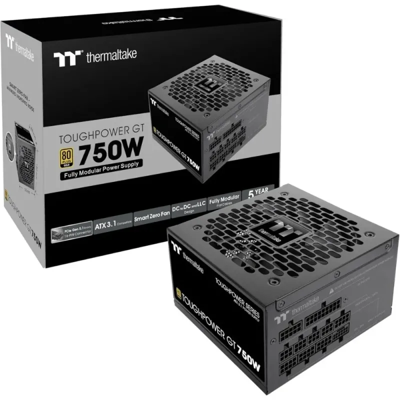 Thermaltake Toughpower GT 750W Modulares Netzteil ATX 3.1 PCIe 5.1 80+ Gold Schwarz