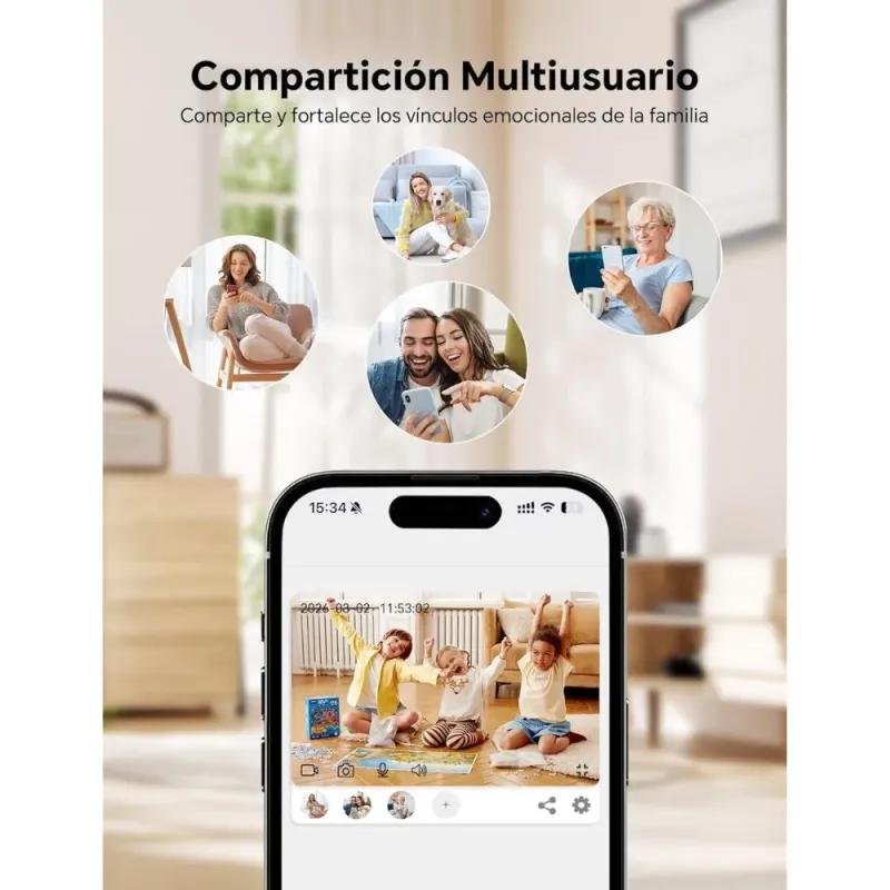 WOLFANG Cámara Vigilancia Interior 2K Pack de 2 | Seguridad WiFi