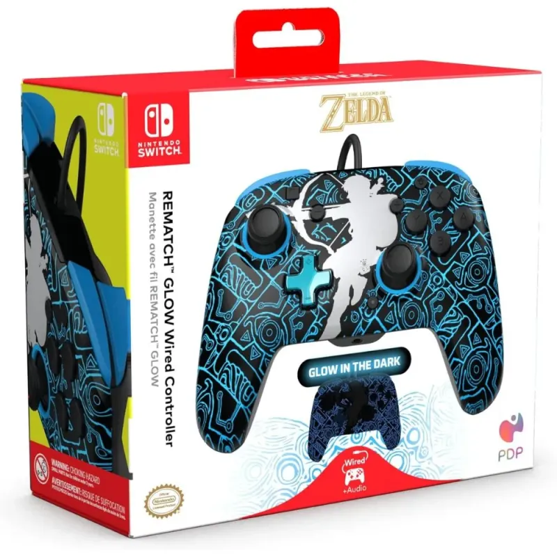 Mando con cable ​Nintendo Switch PDP Rematch GLOW Link