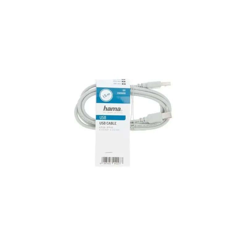 Cable Hama USB-A a USB-B 1,5 m Negro