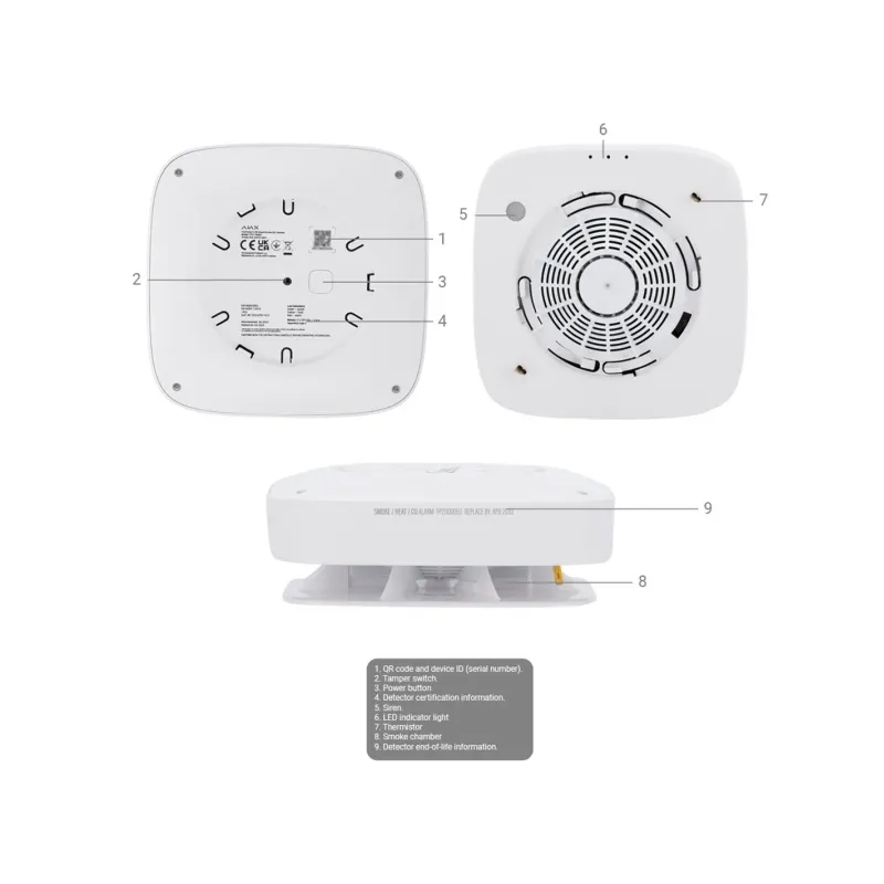 Ajax FireProtect 2 Detector humo, calor y CO - 10 años