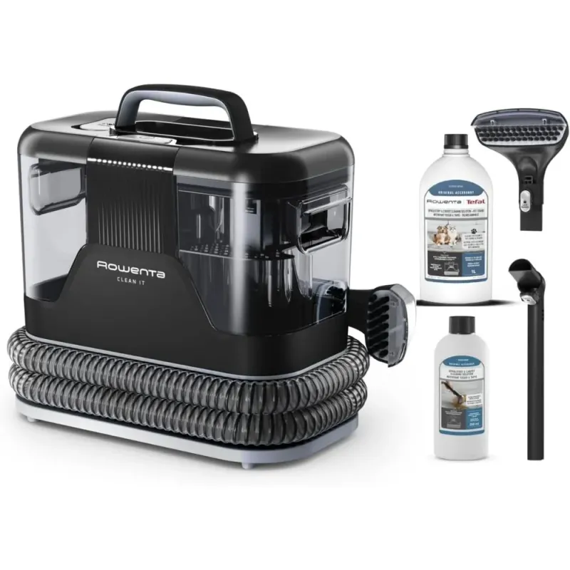 Rowenta Clean It – Aspirador de tapicerías con 2 botellas