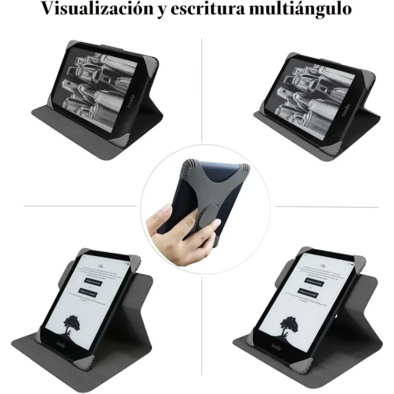 Funda Universal Desmontable para 6'' New Kindle 2024/2022, Kobo Nia/Clara 2E / Clara - Negro