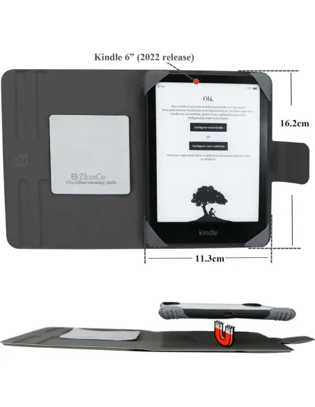Funda Universal Desmontable para 6'' New Kindle 2024/2022, Kobo Nia/Clara 2E / Clara - Negro