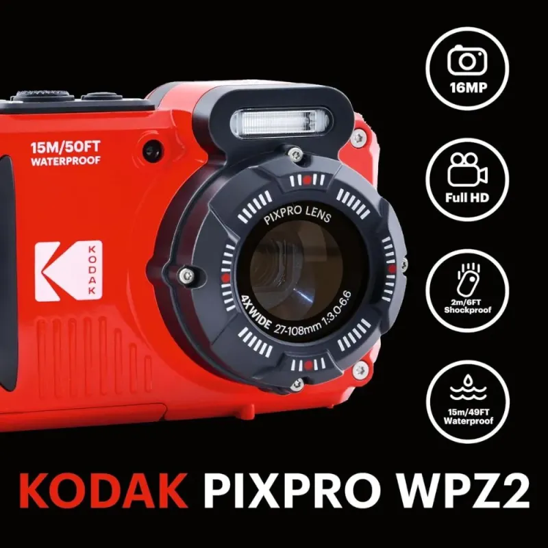 KAMERA KODAK WATERPROOF PIXPRO WPZ2 ROT