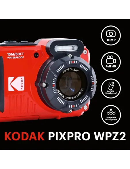 KAMERA KODAK WATERPROOF PIXPRO WPZ2 ROT
