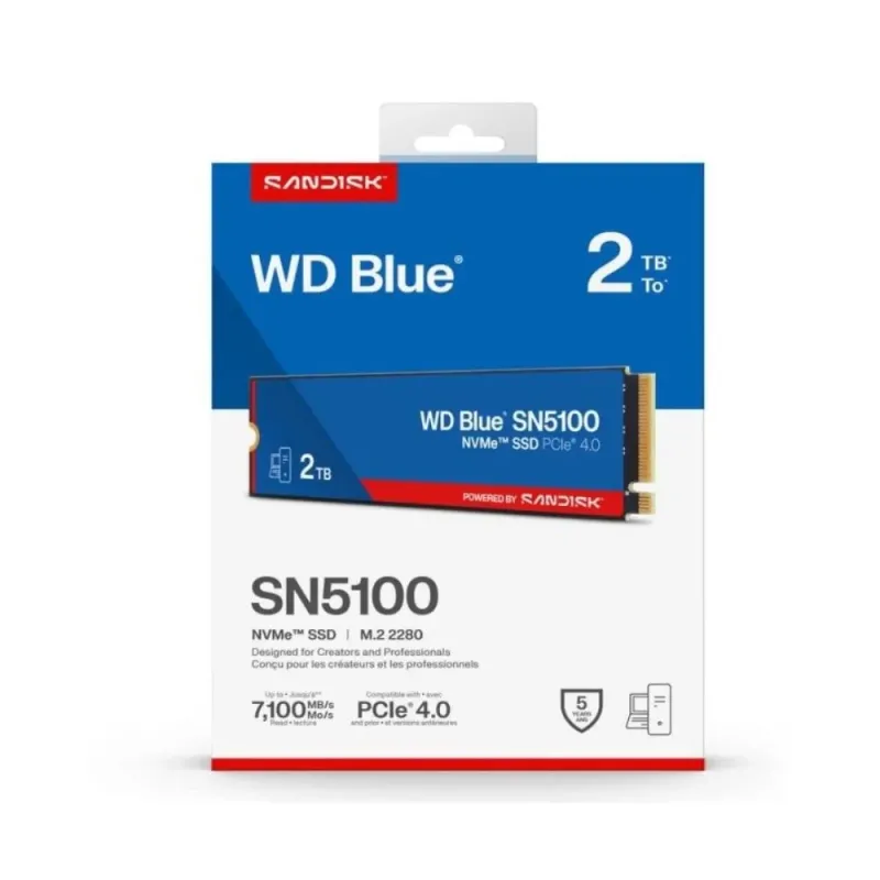WD Blue SN5100 2TB NVMe SSD PCIe 4.0 - 7100 MB/s