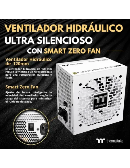 Thermaltake Toughpower GT 750W Fuente Alimentación Modular ATX 3.1 PCIe 5.1 80+ Gold Blanco