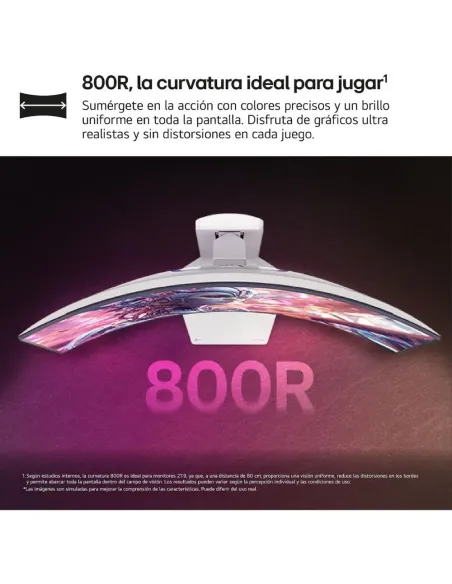 LG Ultragear Gaming 39GX90SA-W - 39'', OLED, WQHD, 240 Hz, 1ms, Curvo 800R