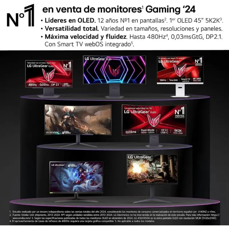 LG Ultragear Gaming 39GX90SA-W - 39'', OLED, WQHD, 240 Hz, 1ms, Curvo 800R