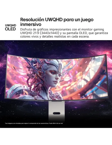 LG Ultragear Gaming 39GX90SA-W - 39'', OLED, WQHD, 240 Hz, 1ms, Curvo 800R