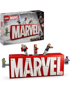 LEGO Marvel - Logotipo MARVEL y Minifiguras de Vengadores