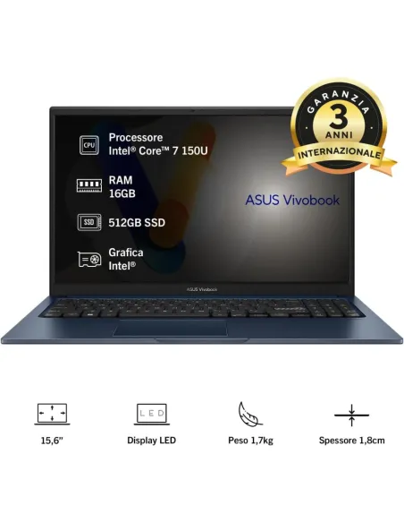 ASUS VivoBook 15 F1504VA Core 7 150U 16GB 1TB SSD Full HD