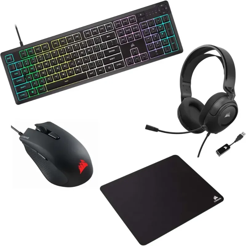 Corsair Gaming Bundle Corsair K55 CORE RGB + Corsair Harpoon RGB Pro + Corsair MM100 + Corsair HS35 v2