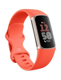 Google Fitbit Charge 6 Coral Gold - Pulsera GPS con ECG y Batería 7 dí