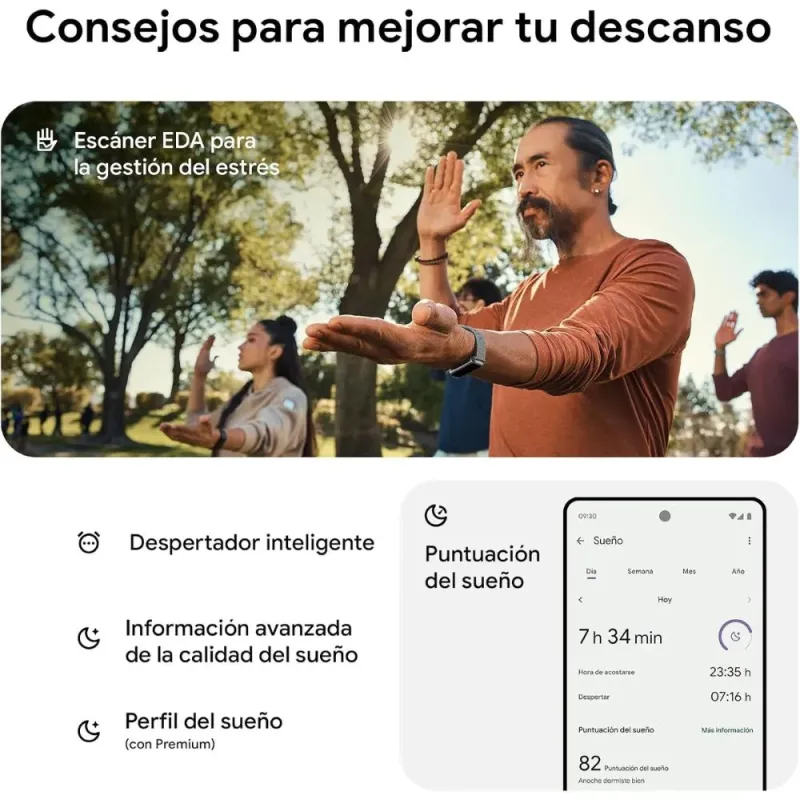 Fitbit Charge 6 Porcelain Silver: Pulsera GPS AMOLED y Google