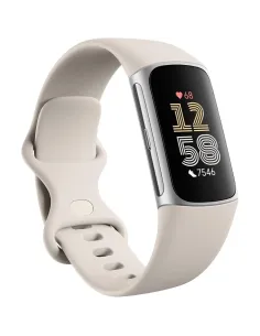 Fitbit Charge 6 Porcelain Silver: Pulsera GPS AMOLED y Google