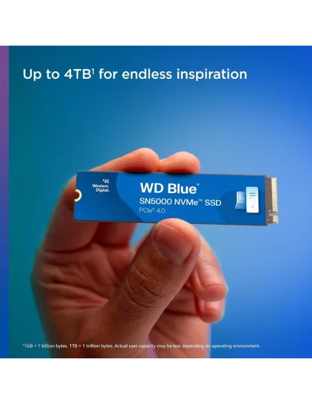 Western Digital Blue SN5000 SSD M.2 NVMe 1TB PCIe Gen4 x4 hasta 5150MB/s