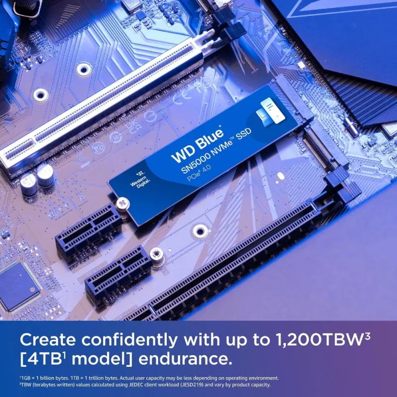 Western Digital Blue SN5000 SSD M.2 NVMe 1TB PCIe Gen4 x4 hasta 5150MB/s