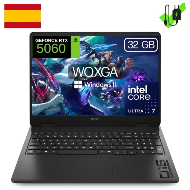 HP OMEN Slim 16-an0054ns Ordenador Portátil Gaming 16'' 2K Core Ultra 7 255H 16GB/1TB SSD RTX 5060 Sin SO
