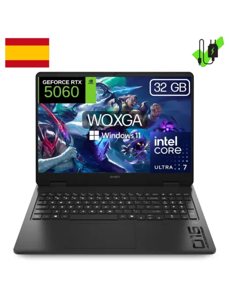 HP OMEN Slim 16-an0054ns Ordenador Portátil Gaming 16'' 2K Core Ultra 7 255H 16GB/1TB SSD RTX 5060 Sin SO