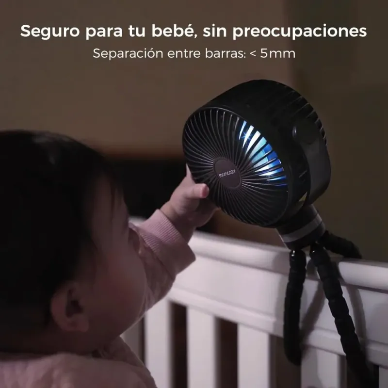 Ventilador con clip para cochecito Momcozy Negro