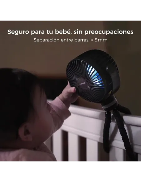 Ventilador con clip para cochecito Momcozy Negro