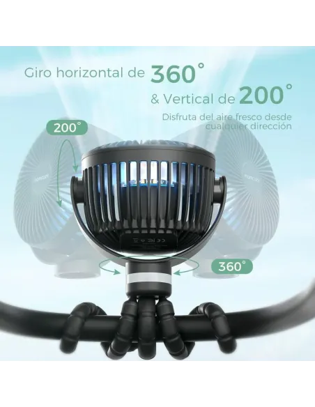 Ventilador con clip para cochecito Momcozy Negro