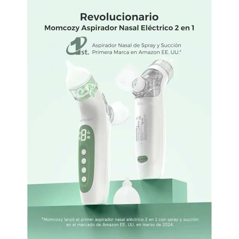 Momcozy aspirador nasal 2 en 1 spray succión 65 kPa