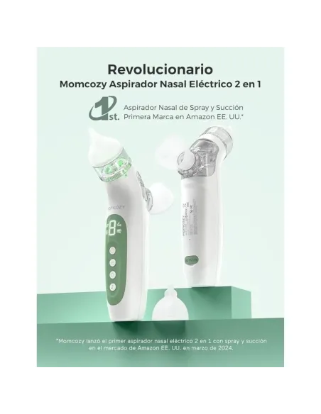 Momcozy aspirador nasal 2 en 1 spray succión 65 kPa